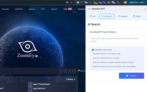 ZoomEye GPT  from Chrome web store to be run with OffiDocs Chromium online