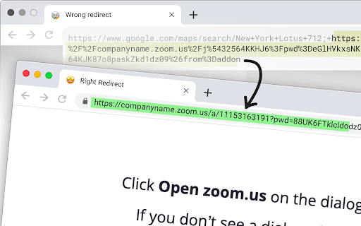 Zoom Link Redirector  from Chrome web store to be run with OffiDocs Chromium online