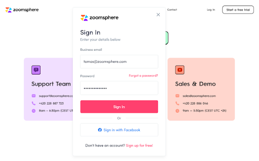 ZoomSphere  from Chrome web store to be run with OffiDocs Chromium online