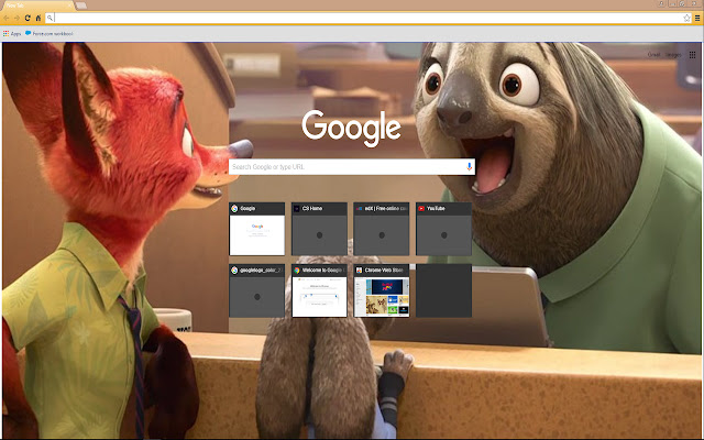 Zootopia Theme  from Chrome web store to be run with OffiDocs Chromium online
