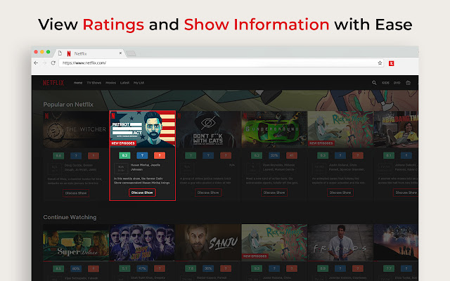 zRate Netflix: IMDB Ratings  Show Info  from Chrome web store to be run with OffiDocs Chromium online
