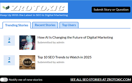 Zrotoxic News  from Chrome web store to be run with OffiDocs Chromium online