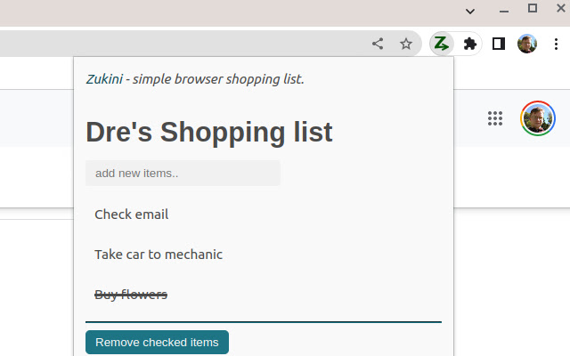 Zukini  from Chrome web store to be run with OffiDocs Chromium online