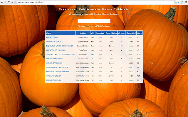 Zutaten zur Hand  from Chrome web store to be run with OffiDocs Chromium online