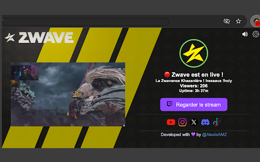 Zwave Twitch  YouTube Notifications  from Chrome web store to be run with OffiDocs Chromium online