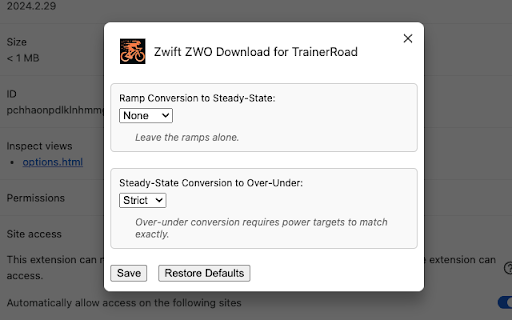 Zwift ZWO Download for TrainerRoad  from Chrome web store to be run with OffiDocs Chromium online