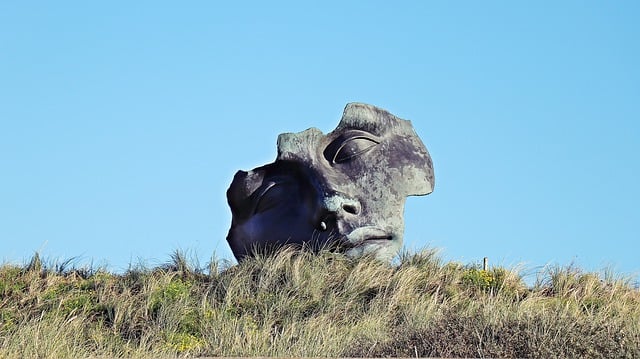 Kostenloser Download Skulptur Gesicht Sanddünen Landschaft Kostenloses Bild, das mit dem kostenlosen Online-Bildeditor GIMP bearbeitet werden kann