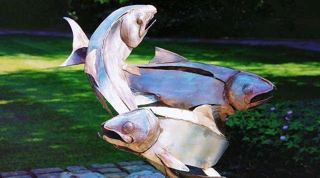 Descărcare gratuită Sculpture Fish Metal - fotografie sau imagini gratuite pentru a fi editate cu editorul de imagini online GIMP