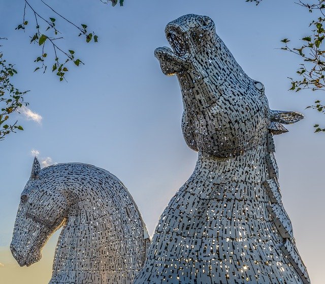 Free download Sculpture Horses Kelpies -  free photo or picture to be edited with GIMP online image editor