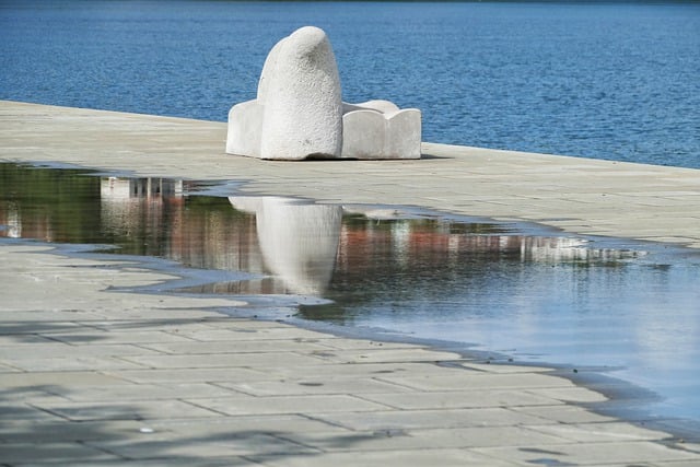 Free download sculpture water reflections sea free picture to be edited with GIMP free online image editor