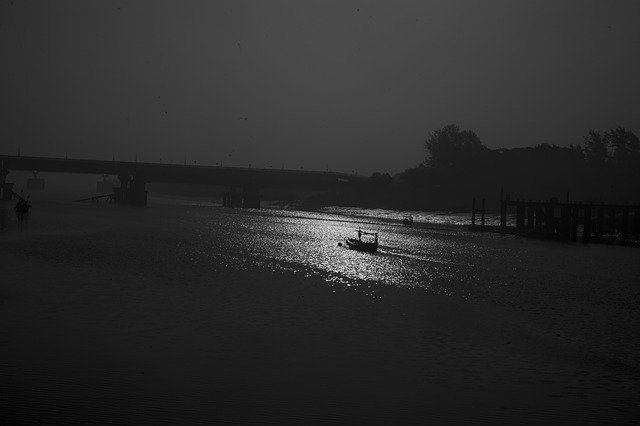 Free download Sea Boat Black -  free photo or picture to be edited with GIMP online image editor