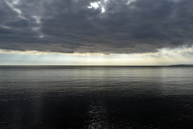 Free download sea clouds sunbeams overcast free picture to be edited with GIMP free online image editor