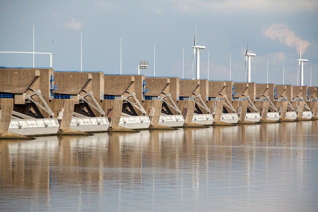 Free download sea dam water delta works free picture to be edited with GIMP free online image editor
