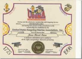 Free download Sea Going Marine Asssociation 1998 Certificate free photo or picture to be edited with GIMP online image editor