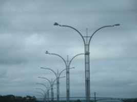 Free download Seagulls on the Highway Lights at the Sakonnet River Bridge free photo or picture to be edited with GIMP online image editor