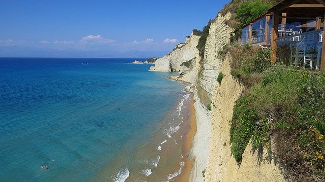 Free download sea ionic cliff viewpoint free picture to be edited with GIMP free online image editor