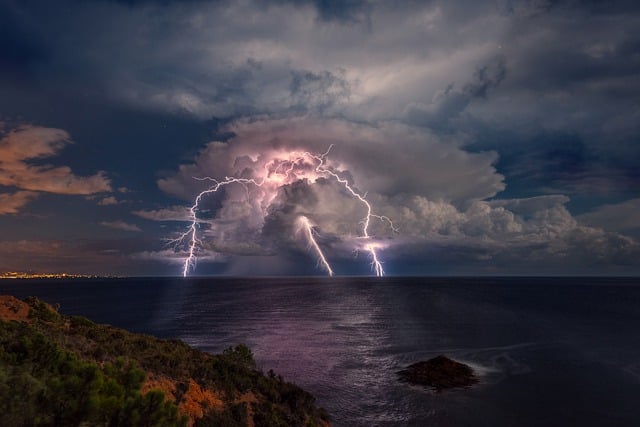 Free download sea lightning thunderstorm sky free picture to be edited with GIMP free online image editor