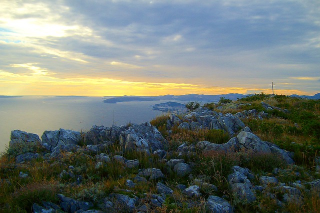 Free download sea nature cross dusk sunset free picture to be edited with GIMP free online image editor