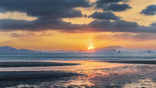 Free download sea ocean beach sunset china free picture to be edited with GIMP free online image editor