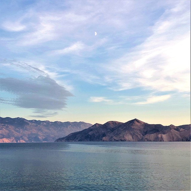 Free download sea ocean island clouds moon free picture to be edited with GIMP free online image editor