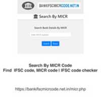 Free download Search By MICR Code |  Find  IFSC, MICR code | IFSC code checker free photo or picture to be edited with GIMP online image editor