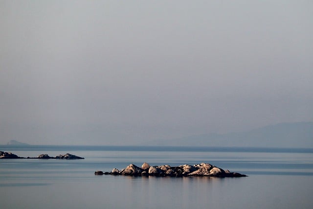 Free download sea rock calm haze mediterranean free picture to be edited with GIMP free online image editor
