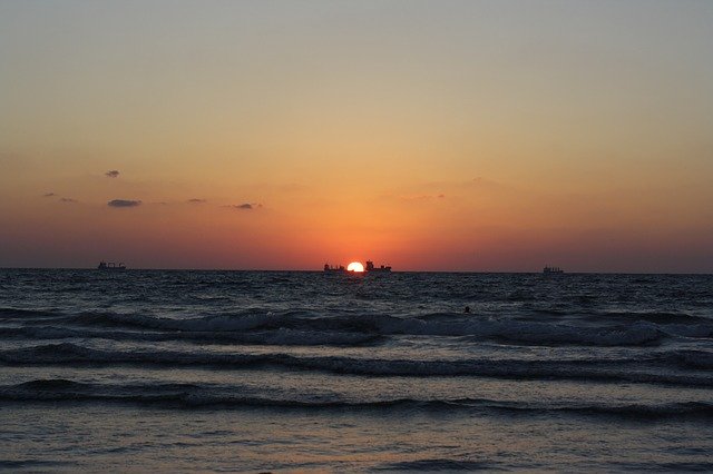 Template Photo Sea Sunset Beach -  for OffiDocs