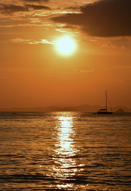 Free download sea sunset outdoors dusk nature free picture to be edited with GIMP free online image editor