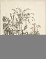 Free download Seated Man and a Woman Carrying a Fish free photo or picture to be edited with GIMP online image editor