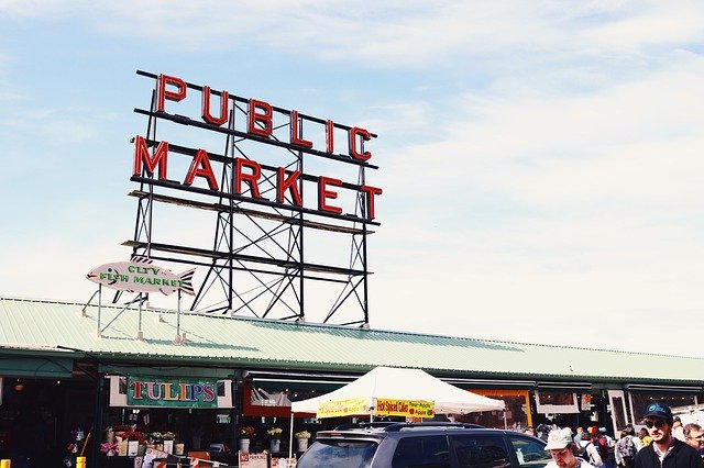 Téléchargement gratuit de Seattle Public Market Washington - photo ou image gratuite à éditer avec l'éditeur d'images en ligne GIMP