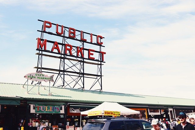 Free download Seattle Public Market Washington -  free photo or picture to be edited with GIMP online image editor