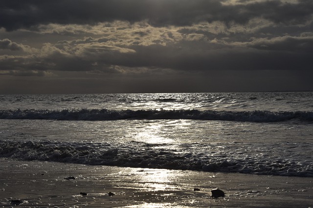 Free download sea waves sunset beach outdoors free picture to be edited with GIMP free online image editor