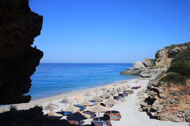 Descarga gratuita See Beach Albania: foto o imagen gratuita para editar con el editor de imágenes en línea GIMP