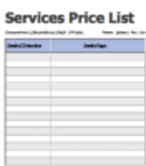 Free download Services Price List Example DOC, XLS or PPT template free to be edited with LibreOffice online or OpenOffice Desktop online