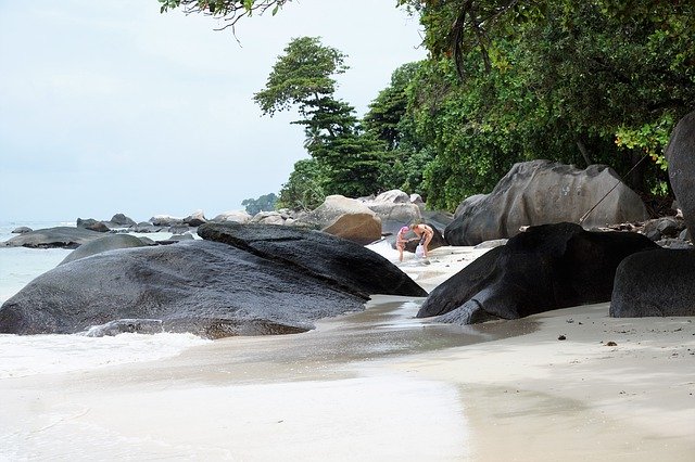 Sjabloon foto Seychellen Stone Rock - voor OffiDocs