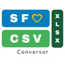 SF CSV XLSX Conversor  screen for extension Chrome web store in OffiDocs Chromium