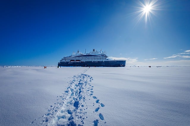 Free download ship cruise snow ice footsteps free picture to be edited with GIMP free online image editor