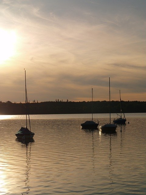 Free download Ships Lake Sunset -  free photo or picture to be edited with GIMP online image editor