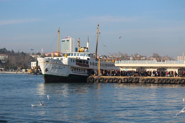 Free download ship v dock passenger sea clouds free picture to be edited with GIMP free online image editor