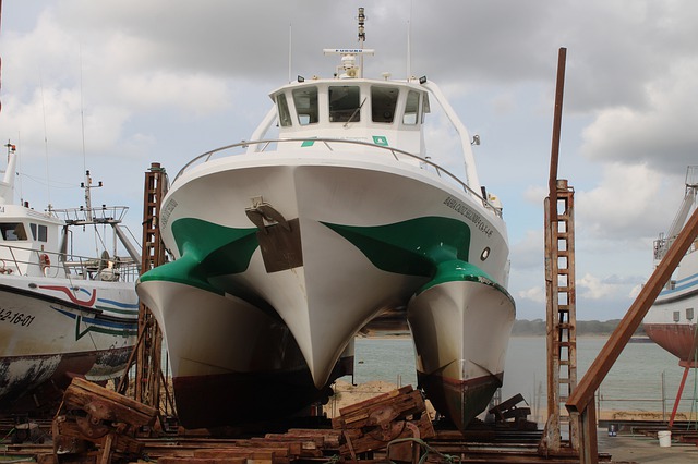 Bezpłatne pobieranie stoczni katamaran statki łódź morze darmowe zdjęcie do edycji za pomocą bezpłatnego internetowego edytora obrazów GIMP