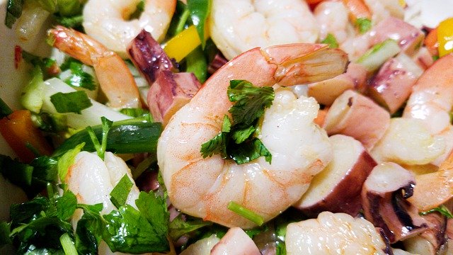 Descarga gratuita de mariscos de ensalada de camarones: foto o imagen gratuita para editar con el editor de imágenes en línea de GIMP