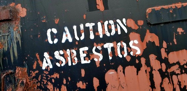 Free download Sign Caution Asbestos Spray -  free photo or picture to be edited with GIMP online image editor