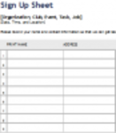 Free download Sign Up Sheet DOC, XLS or PPT template free to be edited with LibreOffice online or OpenOffice Desktop online