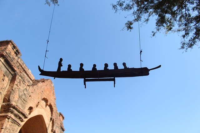 ດາວໂຫຼດຟຣີ Silhouette Boat Temple - ຮູບພາບຫຼືຮູບພາບທີ່ບໍ່ເສຍຄ່າເພື່ອແກ້ໄຂດ້ວຍຕົວແກ້ໄຂຮູບພາບອອນໄລນ໌ GIMP