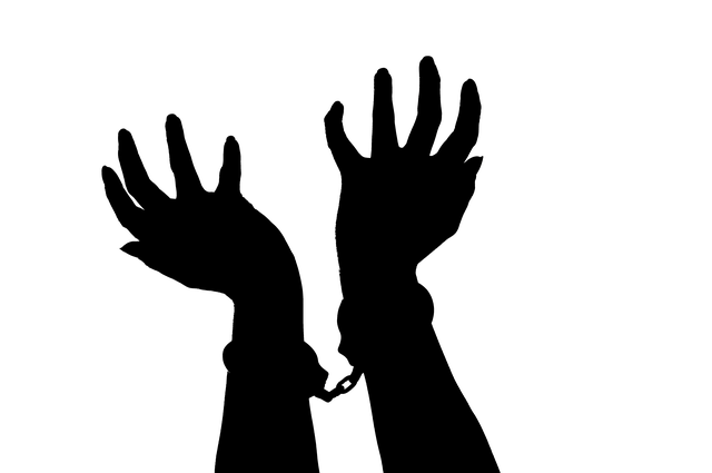 Free download Silhouette Hands Handcuffs -  free illustration to be edited with GIMP free online image editor