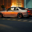 Silver Nissan GT R on Street  screen for extension Chrome web store in OffiDocs Chromium