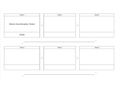 Download gratuito Modello di storyboard semplice. Modello DOC, XLS o PPT gratuito da modificare con LibreOffice online o OpenOffice Desktop online