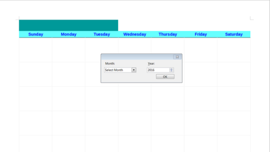 Template Microsoft Single Page Calendar for OffiDocs