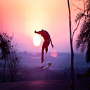 Skateboard Sunset Insider New Tab  screen for extension Chrome web store in OffiDocs Chromium