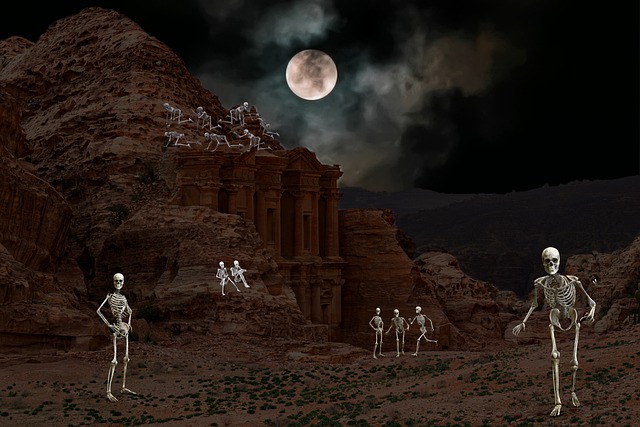 Free download skeletons ghosts dark night moon free picture to be edited with GIMP free online image editor